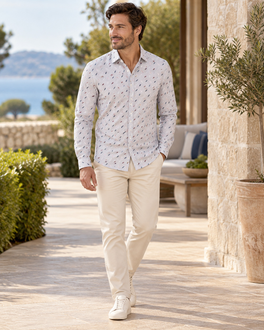 johnnie-O Ruskin Featherweight Large Button Up Shirt Country Club